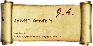 Jakó Arnót névjegykártya